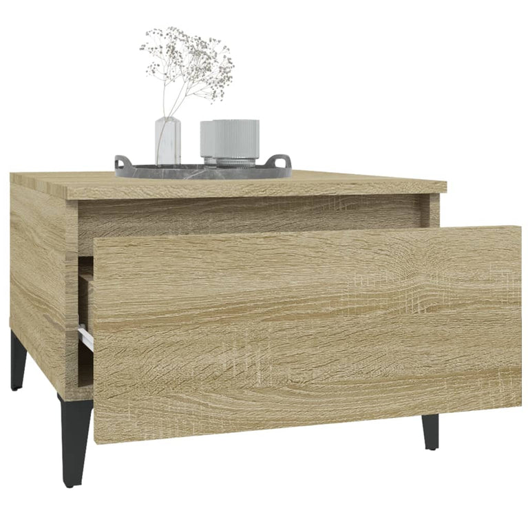 Bijzettafel 50x46x35 cm bewerkt hout sonoma eikenkleurig MeubelReus