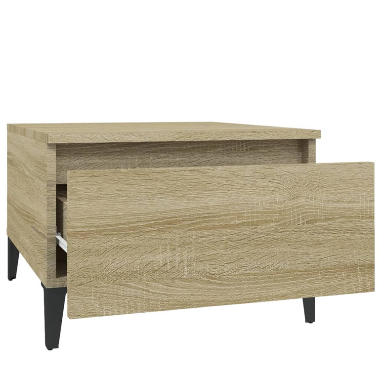 Bijzettafel 50x46x35 cm bewerkt hout sonoma eikenkleurig MeubelReus