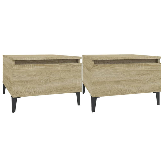 Bijzettafels 2 st 50x46x35 cm bewerkt hout sonoma eikenkleurig MeubelReus