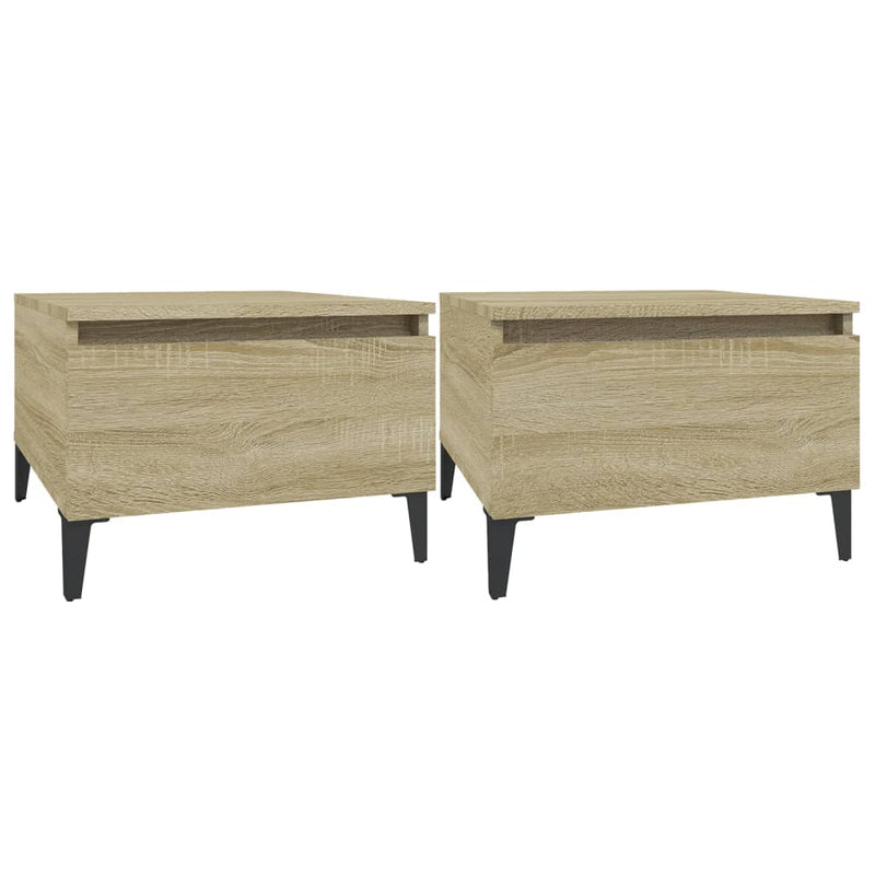 Bijzettafels 2 st 50x46x35 cm bewerkt hout sonoma eikenkleurig MeubelReus