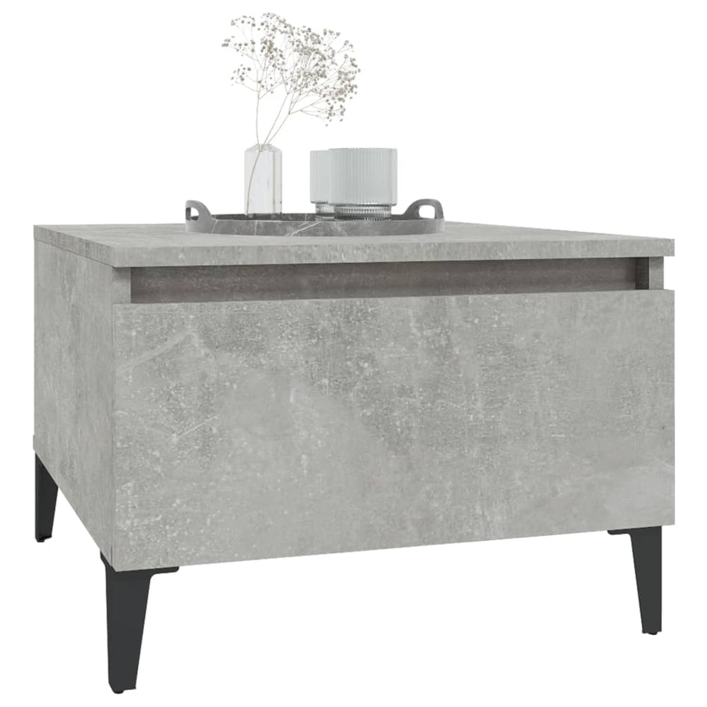 Bijzettafel 50x46x35 cm bewerkt hout betongrijs MeubelReus