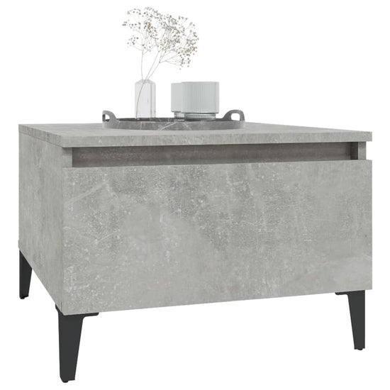 Bijzettafel 50x46x35 cm bewerkt hout betongrijs MeubelReus