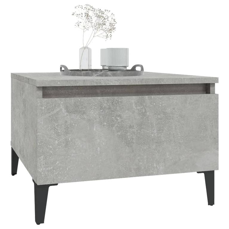 Bijzettafel 50x46x35 cm bewerkt hout betongrijs MeubelReus