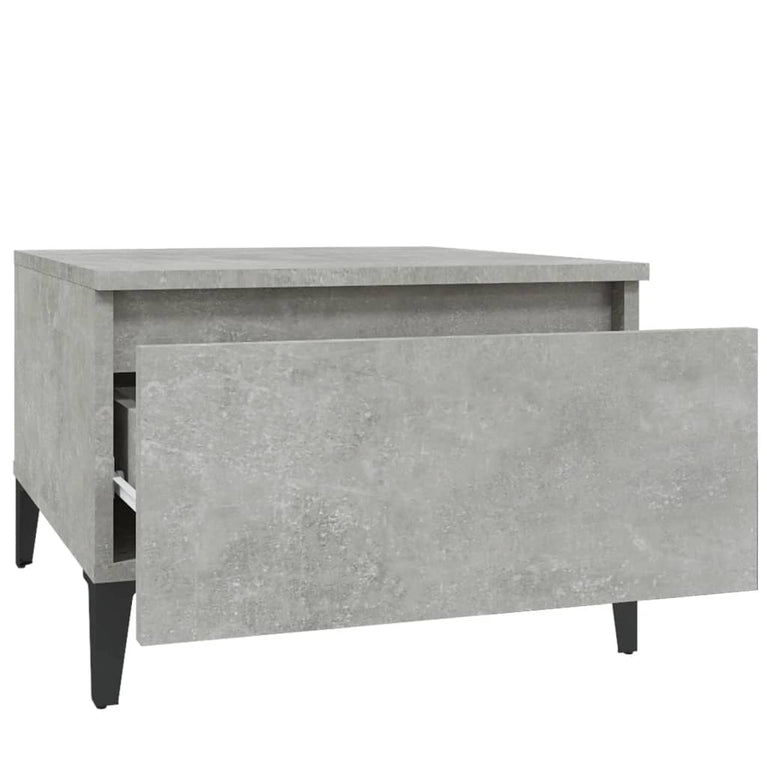 Bijzettafel 50x46x35 cm bewerkt hout betongrijs MeubelReus