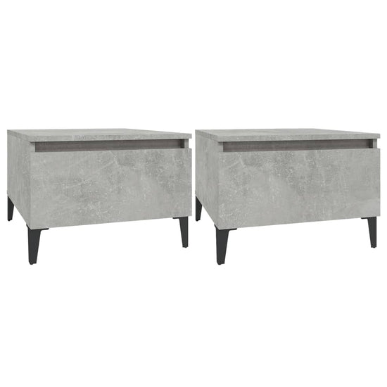 Bijzettafels 2 st 50x46x35 cm bewerkt hout betongrijs MeubelReus