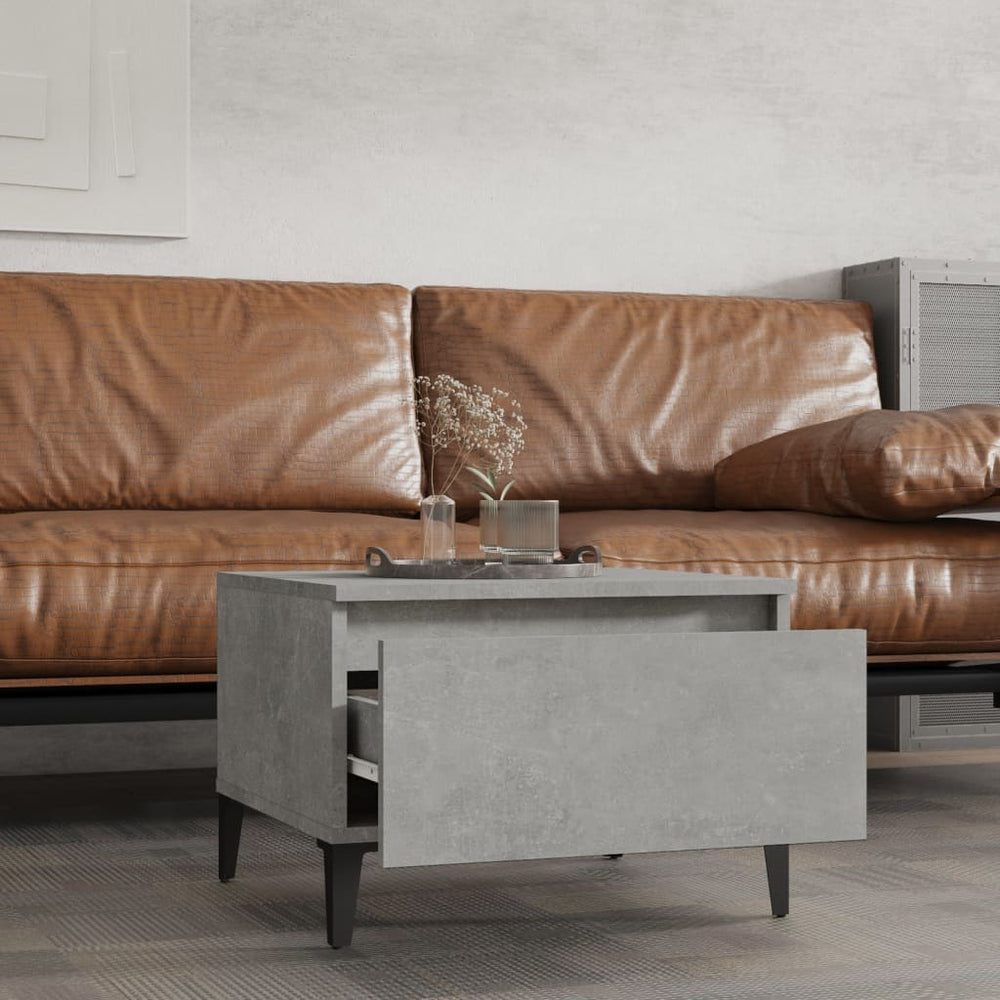 Bijzettafels 2 st 50x46x35 cm bewerkt hout betongrijs MeubelReus