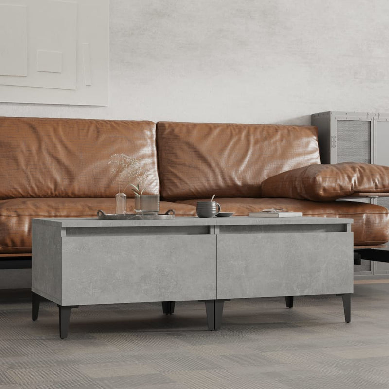Bijzettafels 2 st 50x46x35 cm bewerkt hout betongrijs MeubelReus