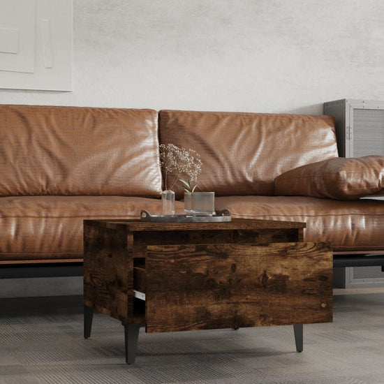 Bijzettafels 2 st 50x46x35 cm bewerkt hout gerookt eikenkleurig MeubelReus