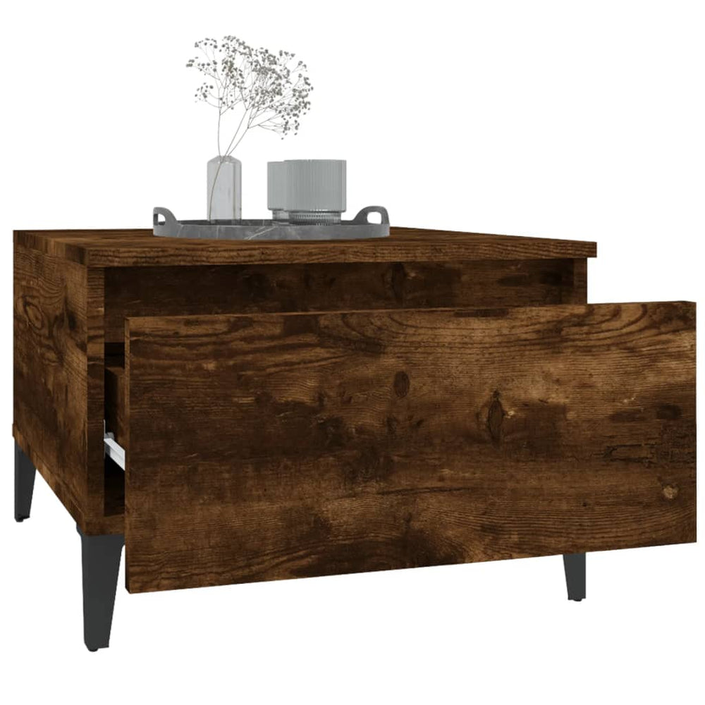 Bijzettafels 2 st 50x46x35 cm bewerkt hout gerookt eikenkleurig MeubelReus
