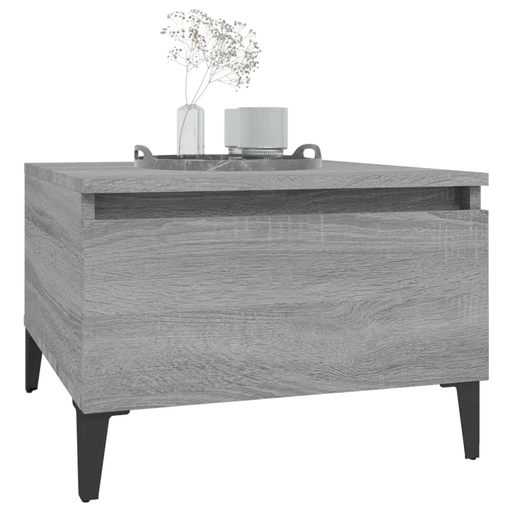 Bijzettafel 50x46x35 cm bewerkt hout grijs sonoma eikenkleurig MeubelReus