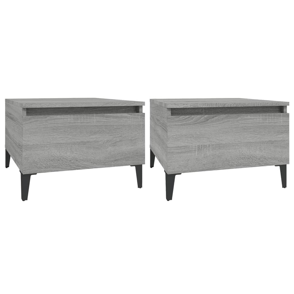 Bijzettafels 2 st 50x46x35 cm bewerkt hout grijs sonoma eiken MeubelReus