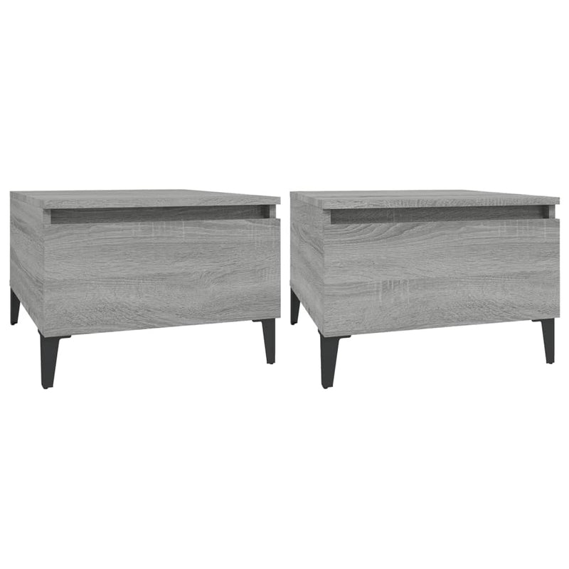 Bijzettafels 2 st 50x46x35 cm bewerkt hout grijs sonoma eiken MeubelReus