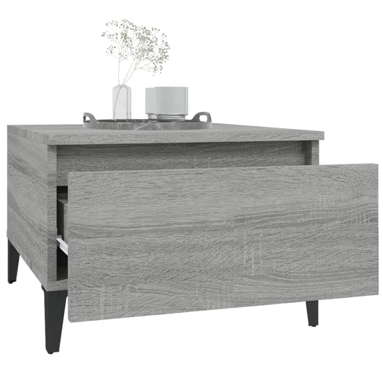 Bijzettafels 2 st 50x46x35 cm bewerkt hout grijs sonoma eiken MeubelReus