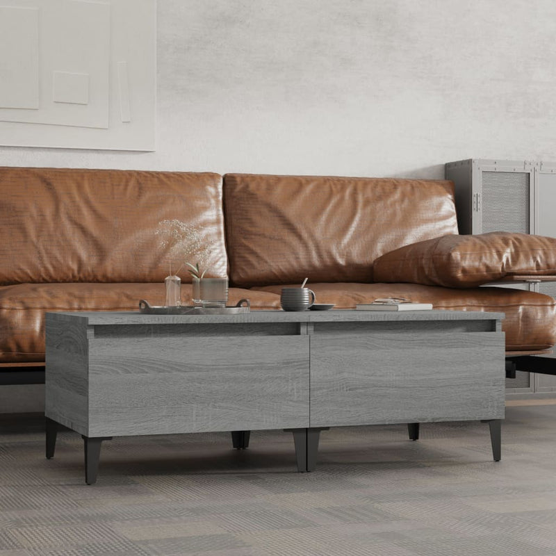 Bijzettafels 2 st 50x46x35 cm bewerkt hout grijs sonoma eiken MeubelReus