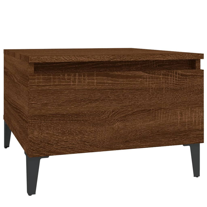 Bijzettafel 50x46x35 cm bewerkt hout bruin eikenkleur MeubelReus