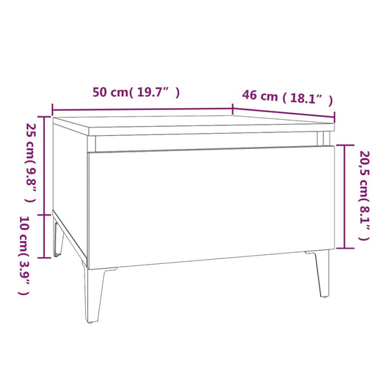 Bijzettafel 50x46x35 cm bewerkt hout bruin eikenkleur MeubelReus