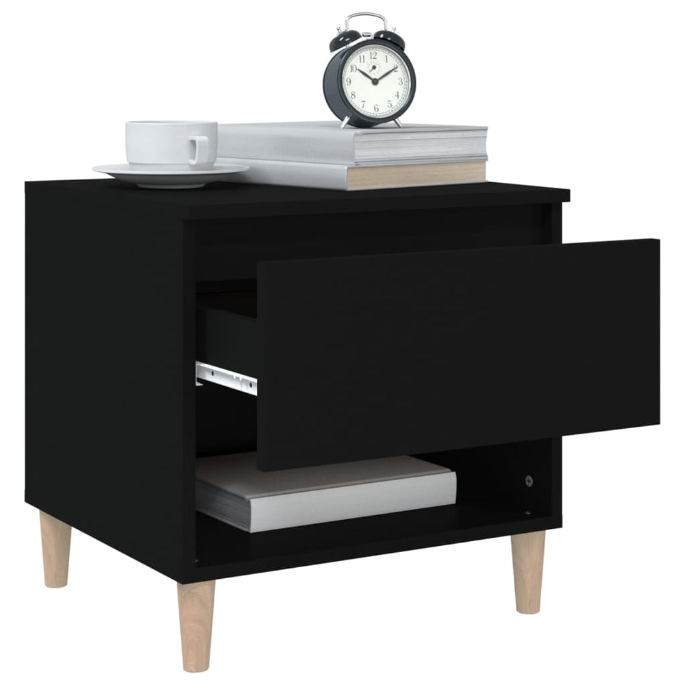 Nachtkastjes 2 st 50x46x50 cm bewerkt hout zwart MeubelReus