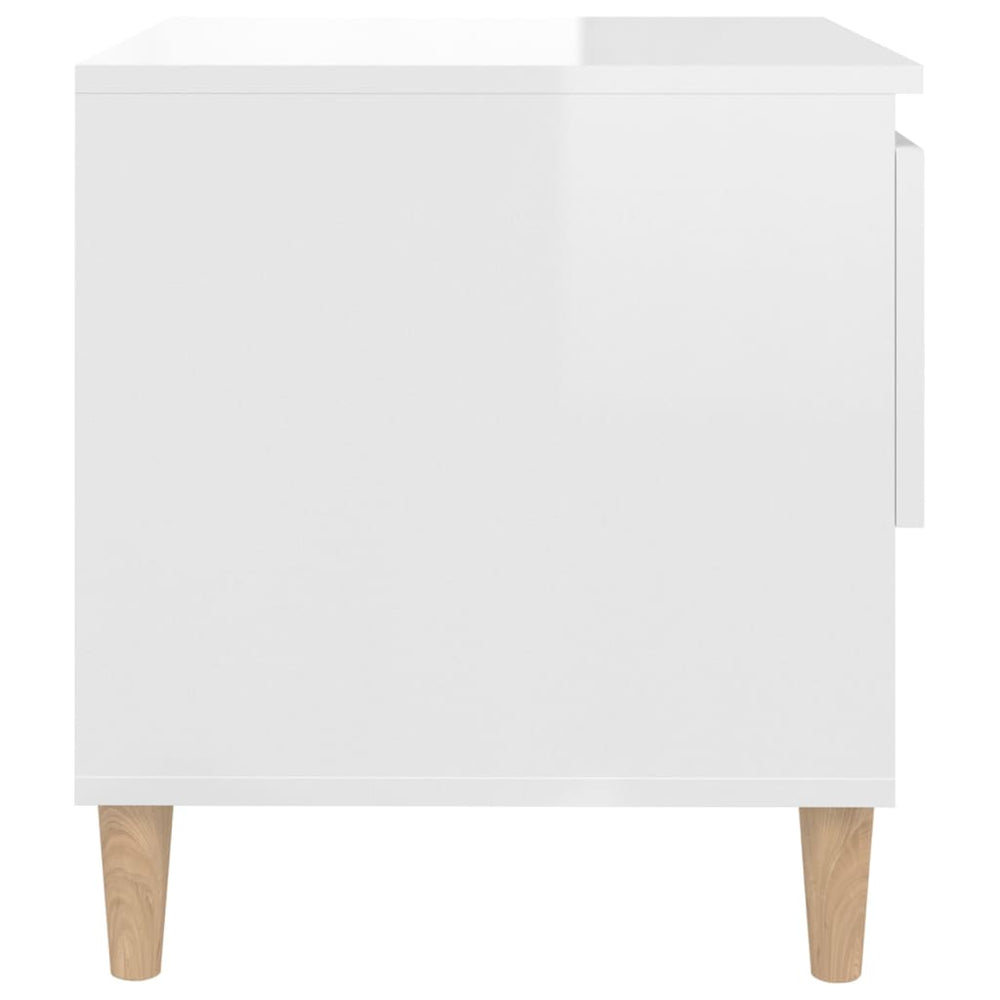 Nachtkastjes 2 st 50x46x50 cm bewerkt hout hoogglans wit MeubelReus