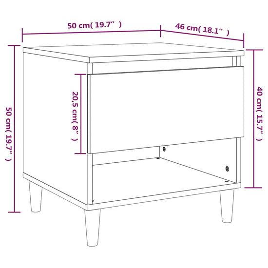 Nachtkastjes 2 st 50x46x50 cm bewerkt hout hoogglans wit MeubelReus