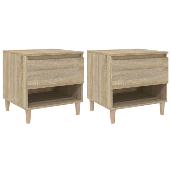Nachtkastjes 2 st 50x46x50 cm bewerkt hout sonoma eikenkleurig MeubelReus