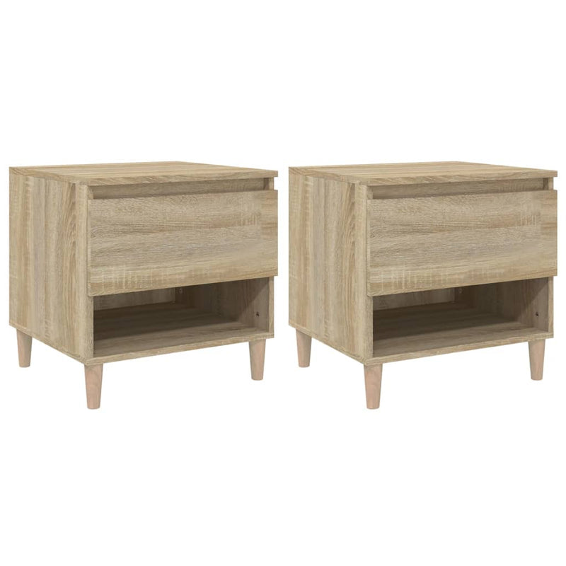Nachtkastjes 2 st 50x46x50 cm bewerkt hout sonoma eikenkleurig MeubelReus