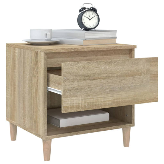 Nachtkastjes 2 st 50x46x50 cm bewerkt hout sonoma eikenkleurig MeubelReus
