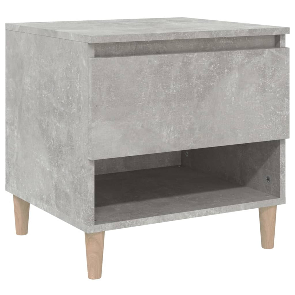 Nachtkastje 50x46x50 cm bewerkt hout betongrijs MeubelReus