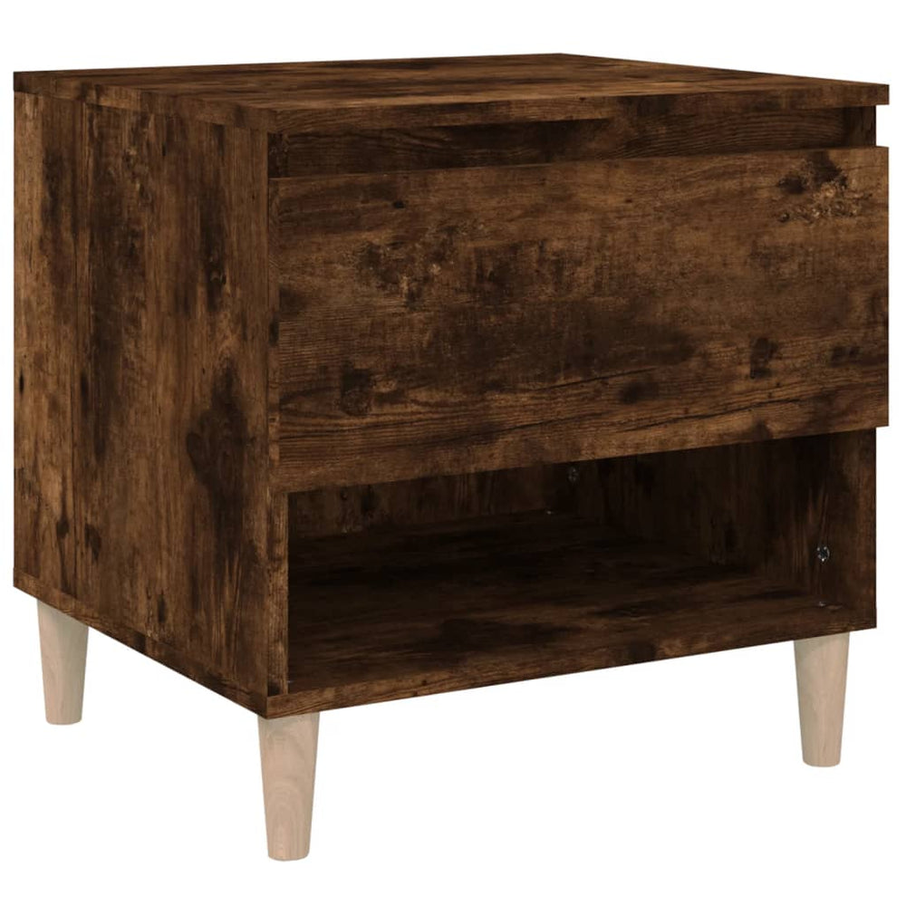 Nachtkastje 50x46x50 cm bewerkt hout gerookt eikenkleurig MeubelReus
