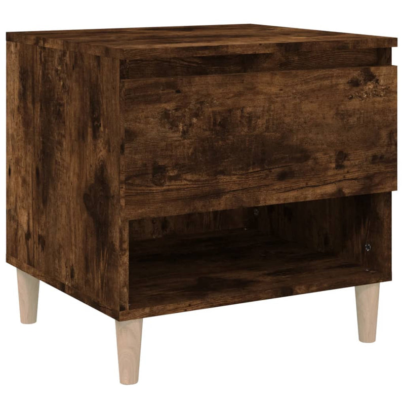 Nachtkastje 50x46x50 cm bewerkt hout gerookt eikenkleurig MeubelReus