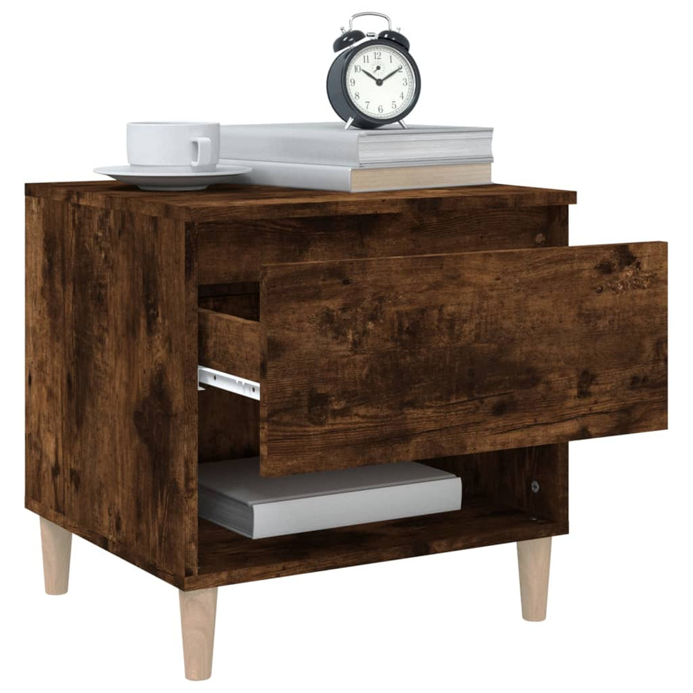 Nachtkastjes 2 st 50x46x50 cm bewerkt hout gerookt eikenkleurig MeubelReus