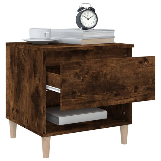 Nachtkastjes 2 st 50x46x50 cm bewerkt hout gerookt eikenkleurig MeubelReus