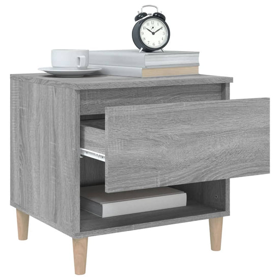 Nachtkastje 50x46x50 cm bewerkt hout grijs sonoma eikenkleur MeubelReus
