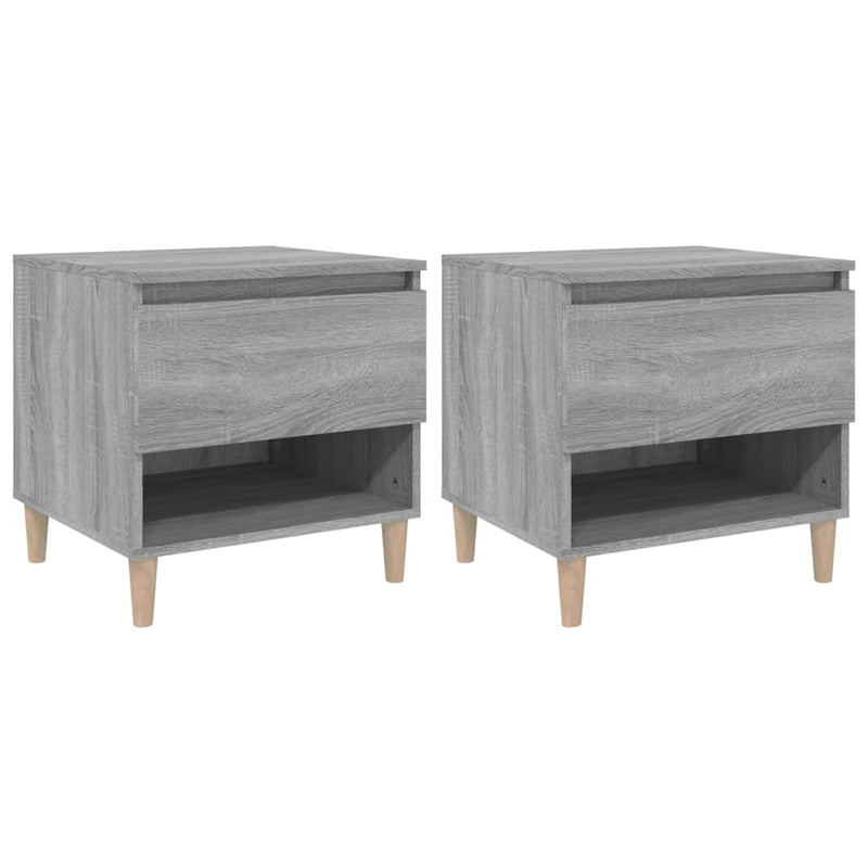 Nachtkastjes 2 st 50x46x50 cm bewerkt hout grijs sonoma eiken MeubelReus