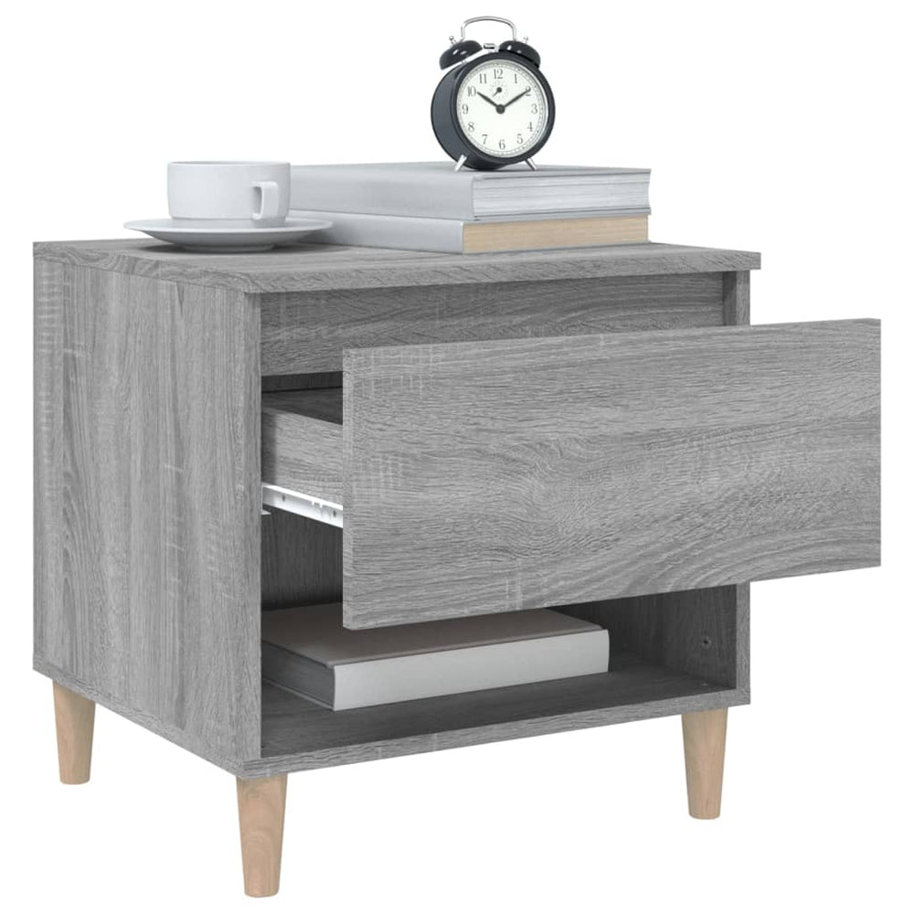 Nachtkastjes 2 st 50x46x50 cm bewerkt hout grijs sonoma eiken MeubelReus