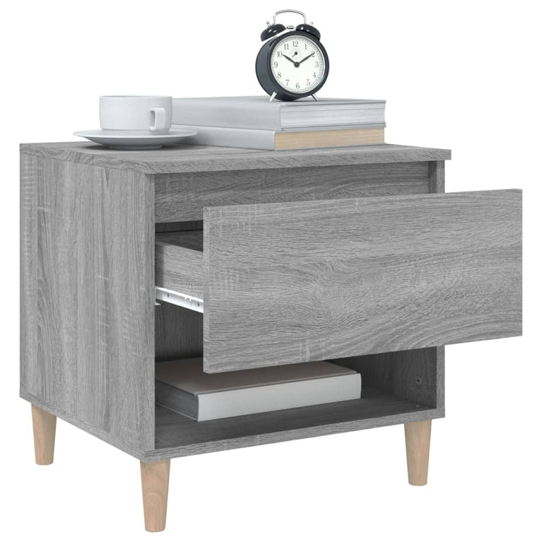 Nachtkastjes 2 st 50x46x50 cm bewerkt hout grijs sonoma eiken MeubelReus