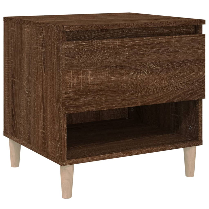 Nachtkastje 50x46x50 cm bewerkt hout bruineikenkleurig MeubelReus