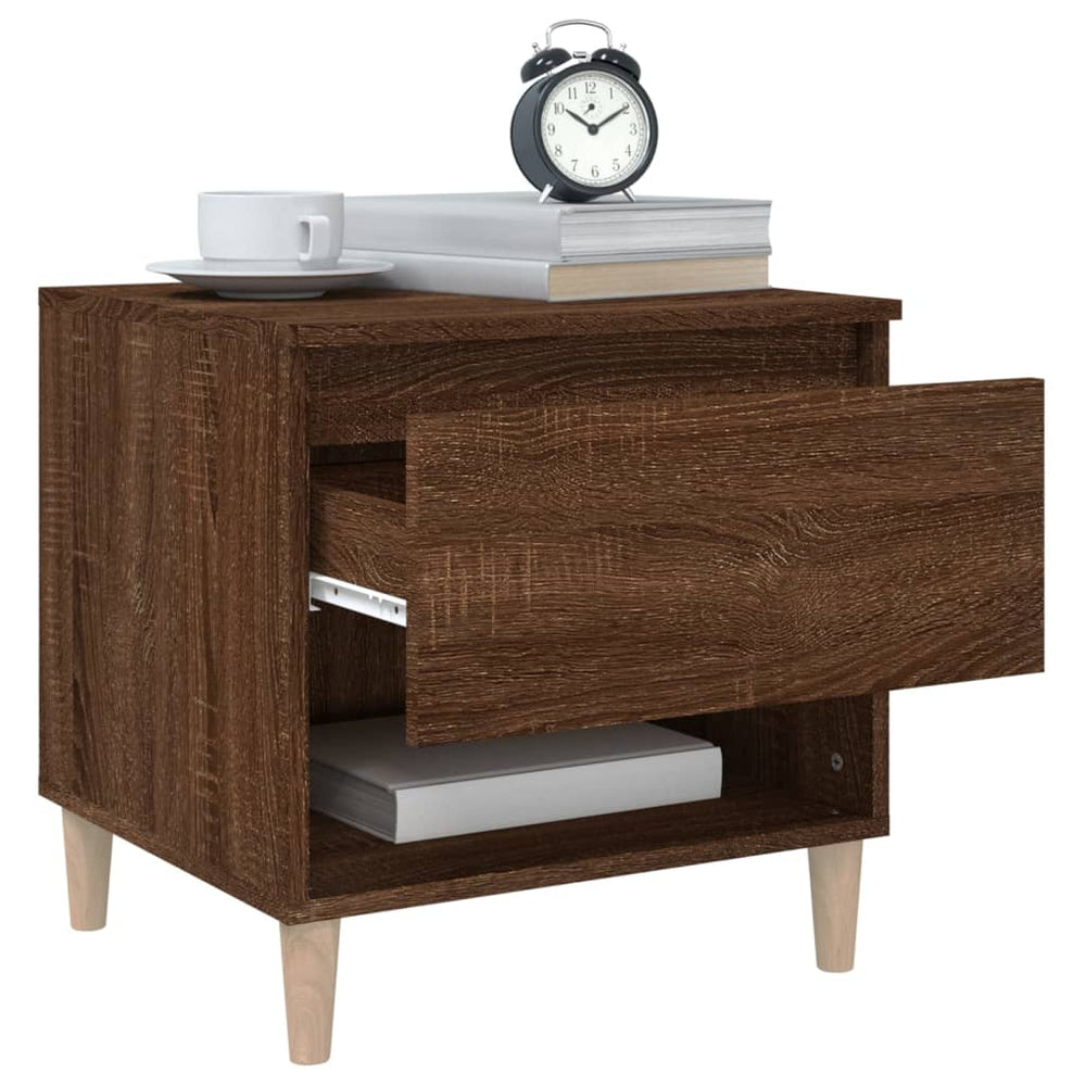 Nachtkastjes 2 st 50x46x50 cm bewerkt hout bruineikenkleurig MeubelReus