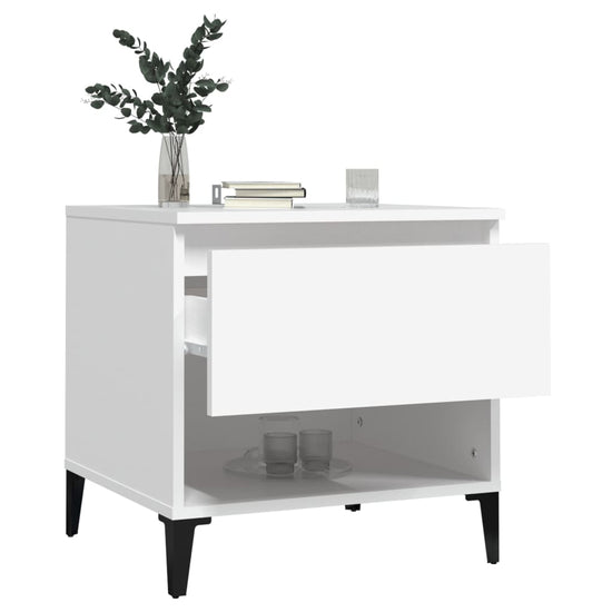 Bijzettafels 2 st 50x46x50 cm bewerkt hout wit MeubelReus