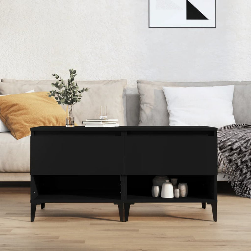 Bijzettafels 2 st 50x46x50 cm bewerkt hout zwart MeubelReus