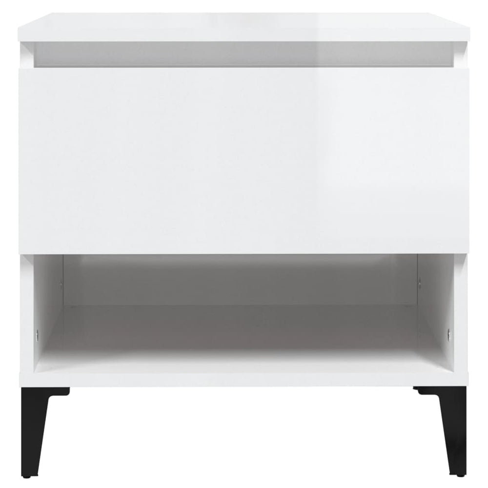 Bijzettafels 2 st 50x46x50 cm bewerkt hout hoogglans wit MeubelReus