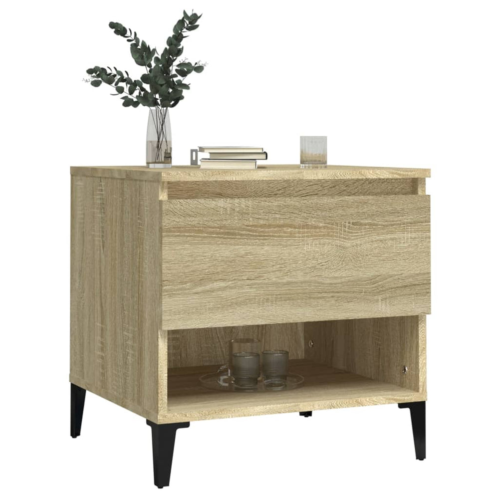 Bijzettafel 50x46x50 cm bewerkt hout sonoma eikenkleurig MeubelReus