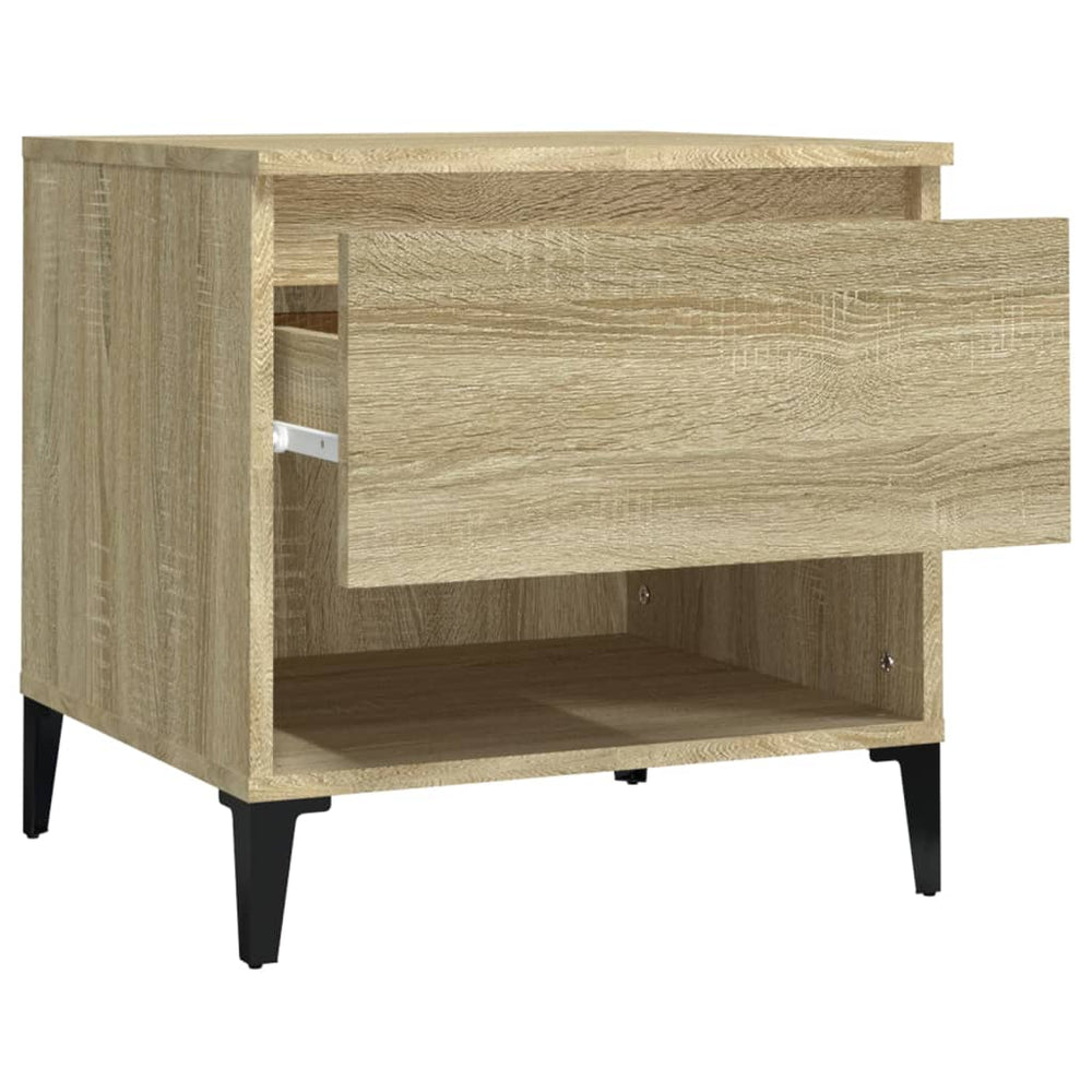 Bijzettafel 50x46x50 cm bewerkt hout sonoma eikenkleurig MeubelReus