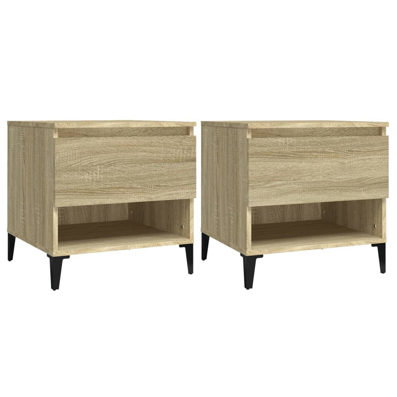 Bijzettafels 2 st 50x46x50 cm bewerkt hout sonoma eikenkleurig MeubelReus