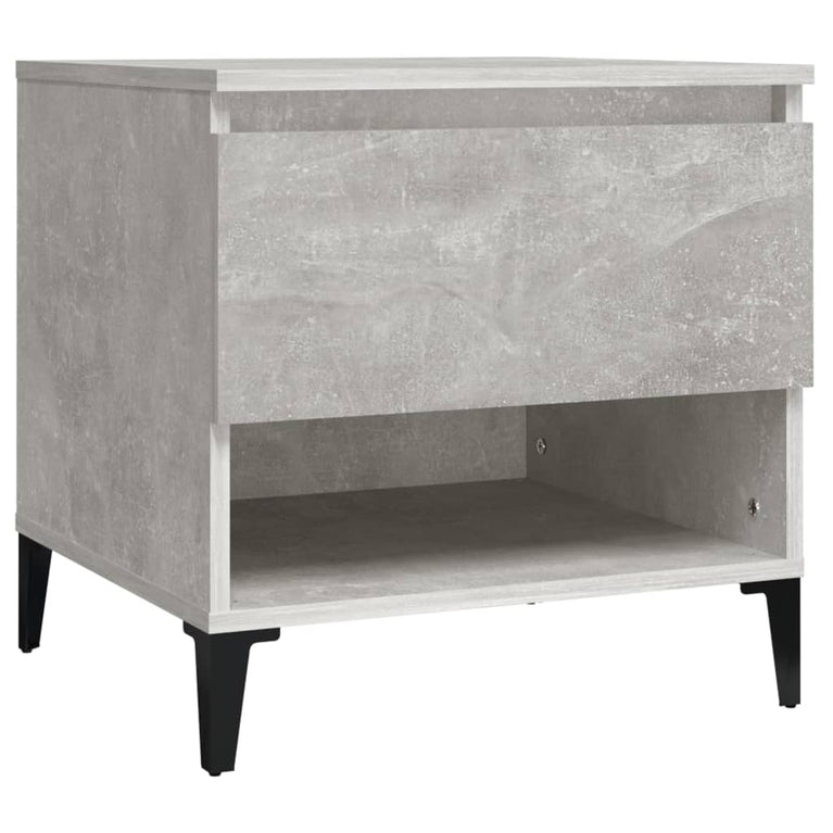 Bijzettafel 50x46x50 cm bewerkt hout betongrijs MeubelReus