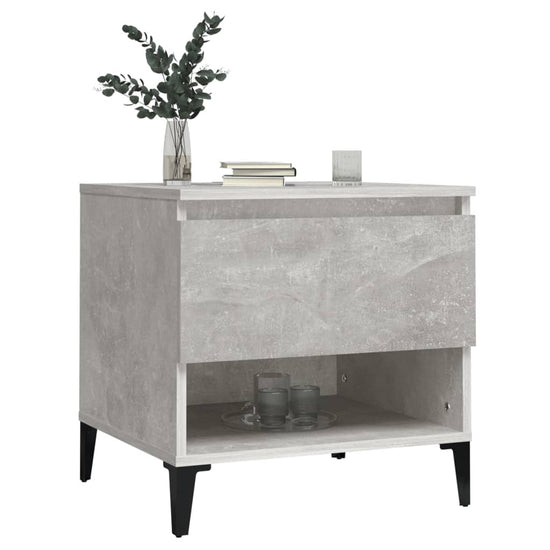 Bijzettafel 50x46x50 cm bewerkt hout betongrijs MeubelReus