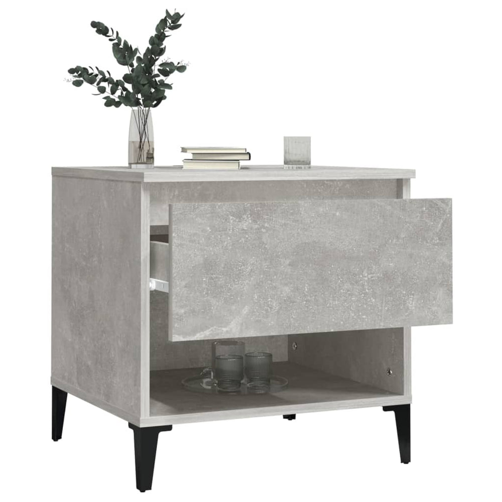 Bijzettafel 50x46x50 cm bewerkt hout betongrijs MeubelReus