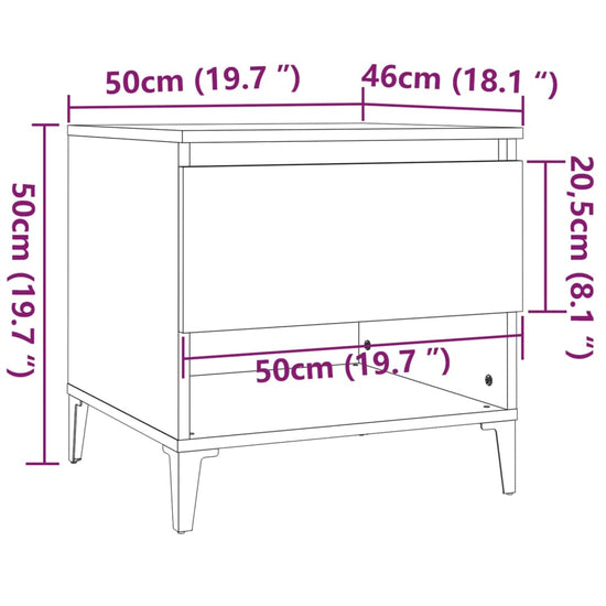 Bijzettafel 50x46x50 cm bewerkt hout betongrijs MeubelReus