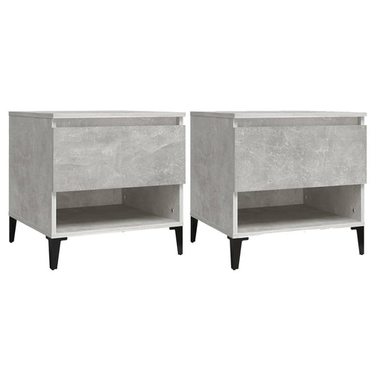 Bijzettafels 2 st 50x46x50 cm bewerkt hout betongrijs MeubelReus