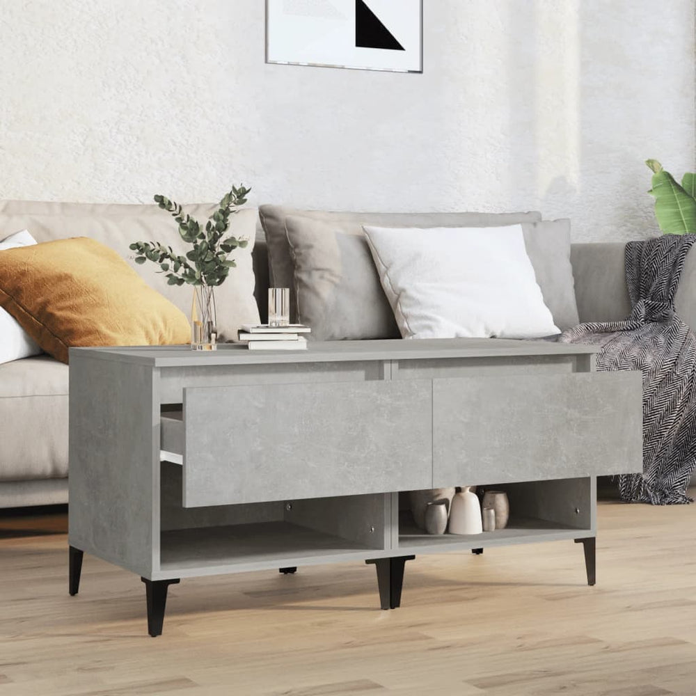Bijzettafels 2 st 50x46x50 cm bewerkt hout betongrijs MeubelReus