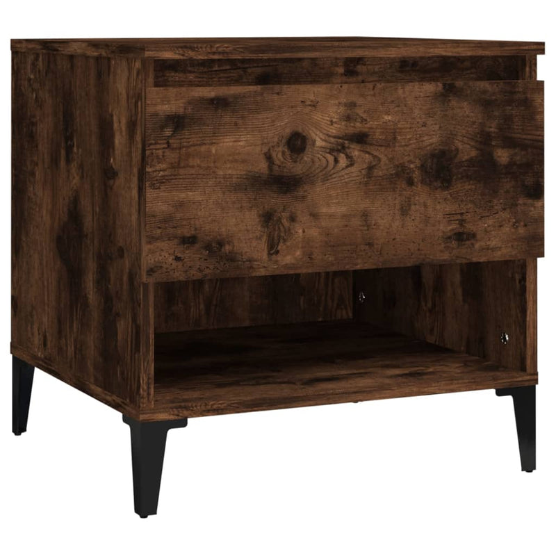 Bijzettafel 50x46x50 cm bewerkt hout gerookt eikenkleurig MeubelReus